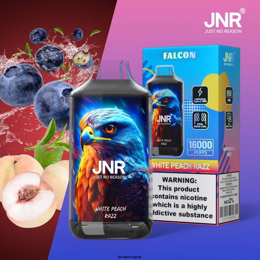 halcón jnr razz de durazno blanco sin frutas J4NP8T232 -JNR Vapes Factory
